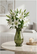 Fenton Glass Flower Vase – Green (8.7")