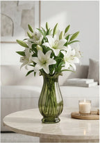 Fenton Glass Flower Vase – Green (8.7")