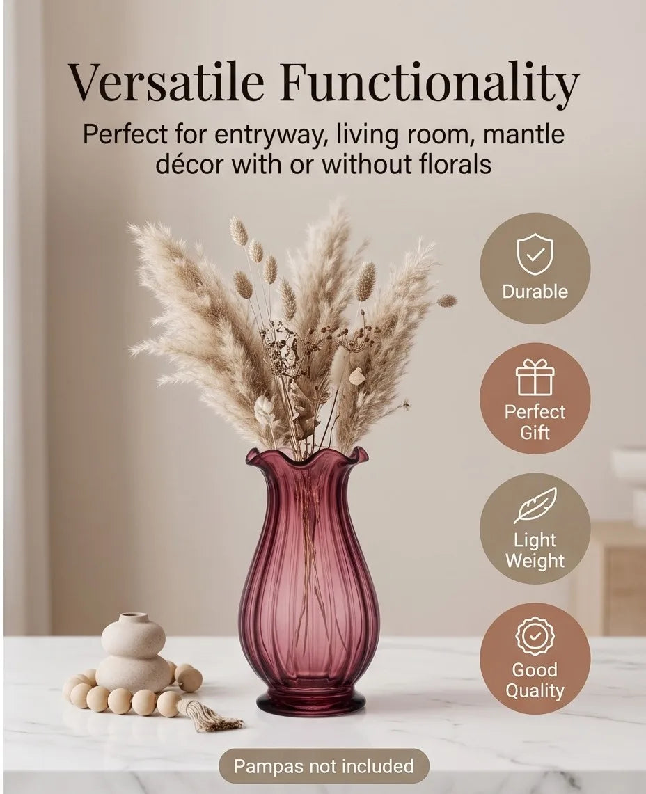 Fenton Glass Flower Vase – Red (8.7") - view 5