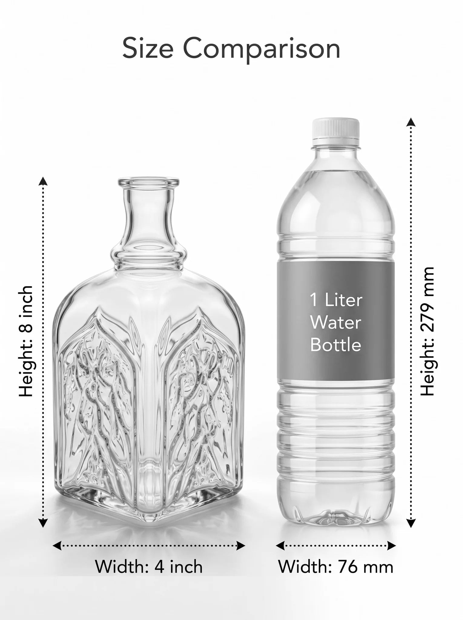 Jin Glass Flower Vase – Gold (7.9") - view 4
