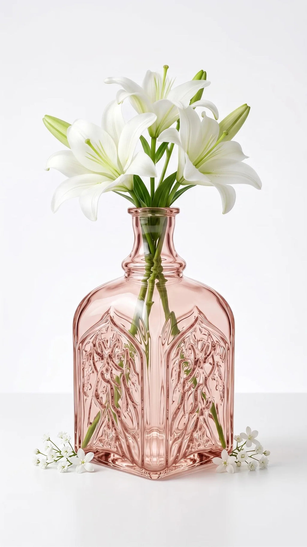Jin Glass Flower Vase – Pink (7.9")