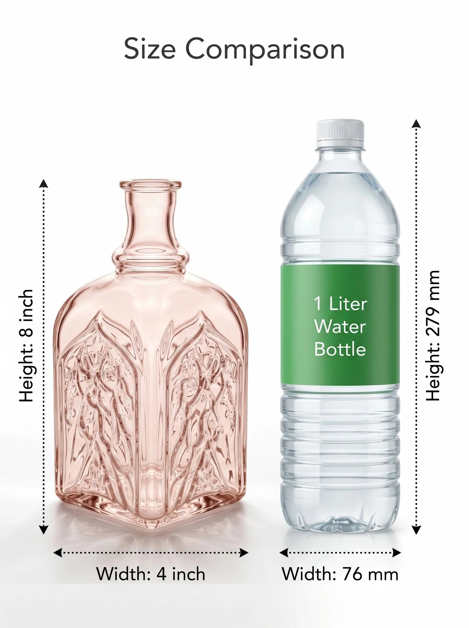 Jin Glass Flower Vase – Pink (7.9") - view 4