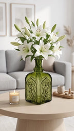 Jin Glass Flower Vase – Green (7.9") - view 2