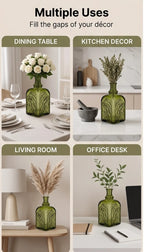 Jin Glass Flower Vase – Green (7.9") - view 5