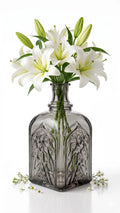 Jin Glass Flower Vase – Grey (7.9")