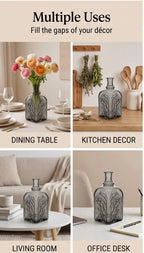 Jin Glass Flower Vase – Grey (7.9") - view 5