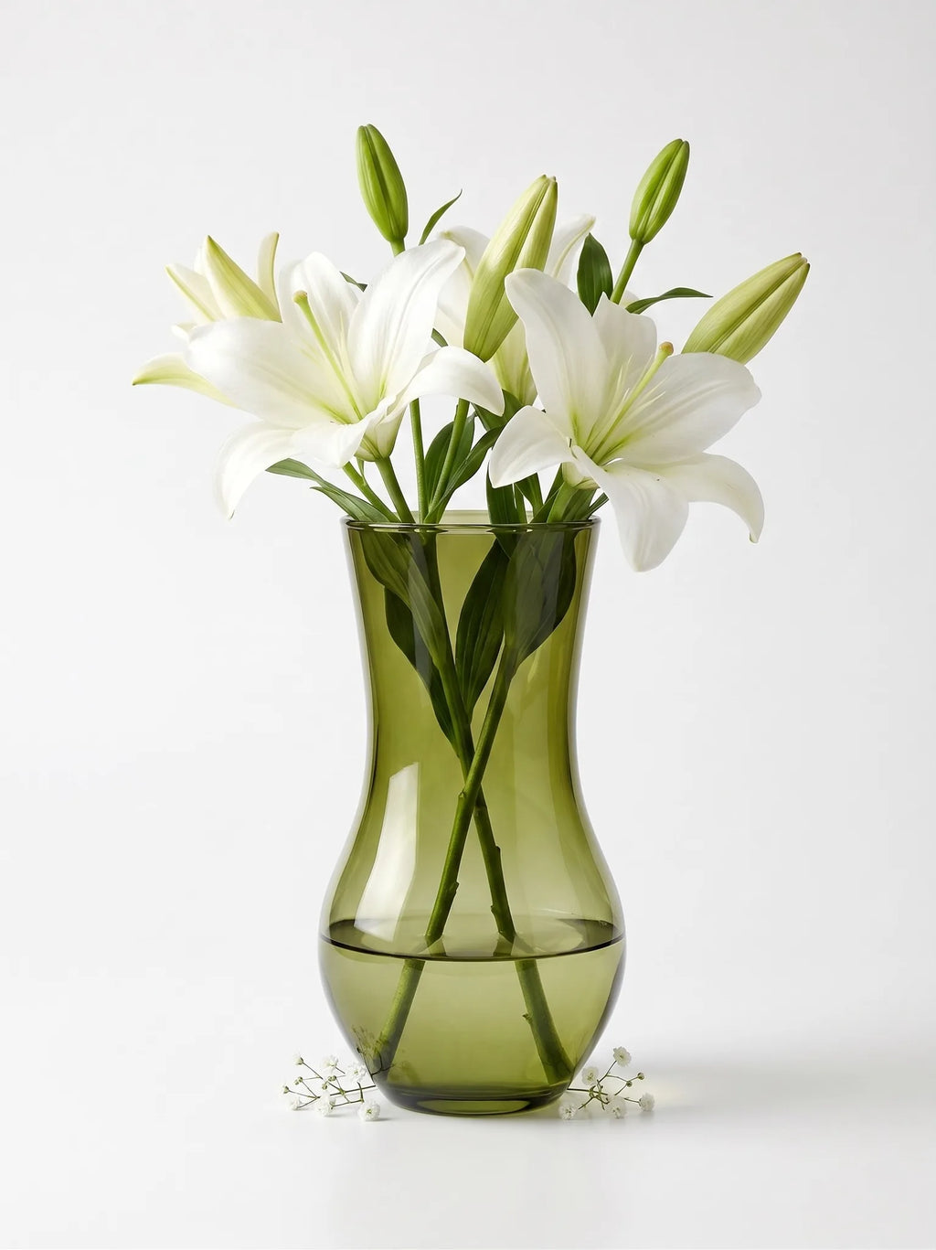Jug Glass Flower Vase – Green (9.8")