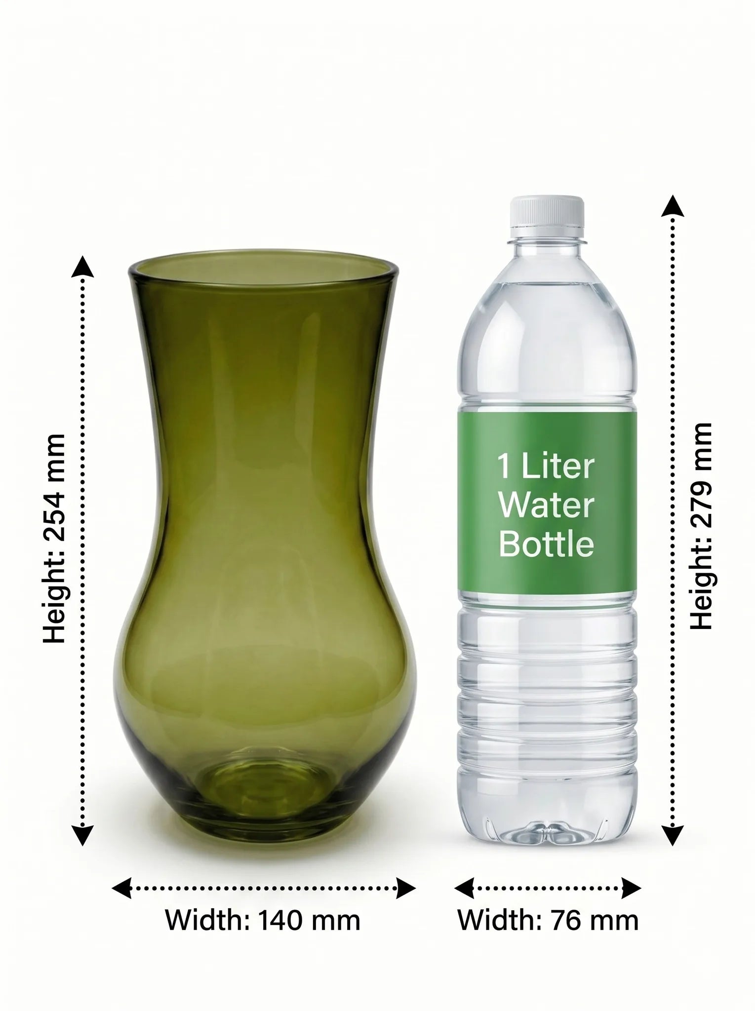 Jug Glass Flower Vase – Green (9.8") - view 4