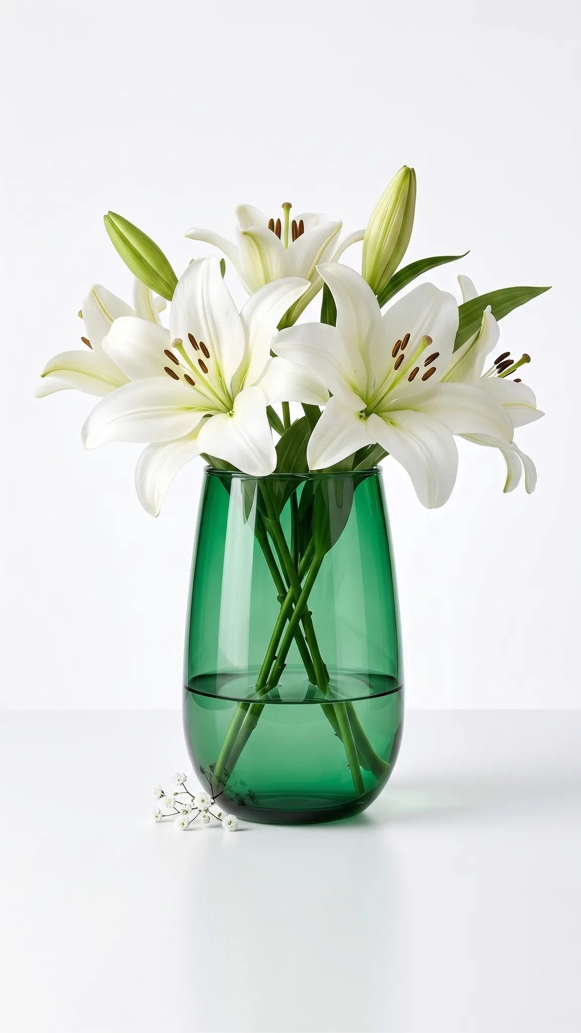 Jug Glass Flower Vase – Green (9.1")