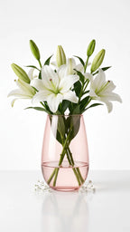 Jug Glass Flower Vase – Pink (9.1")