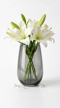 Jug Glass Flower Vase – Grey (9.1")
