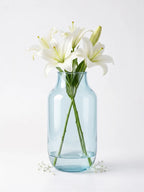 Long Neck Glass Flower Vase – Blue (11.8")