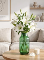 Long Neck Glass Flower Vase – Green (11.8") - view 2