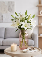 Long Neck Glass Flower Vase – Pink (11.8") - view 2