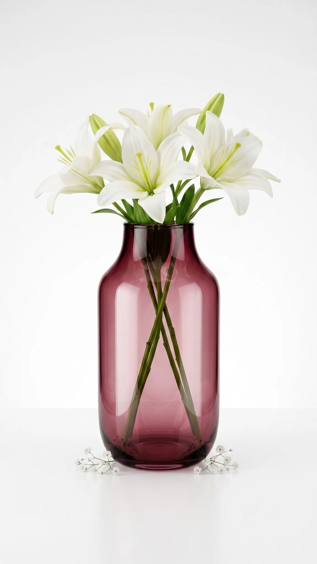 Long Neck Glass Flower Vase – Red (11.8")