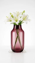 Long Neck Glass Flower Vase – Red (11.8")