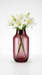 Long Neck Glass Flower Vase – Red (11.8")