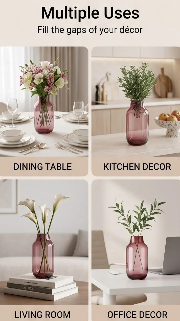 Long Neck Glass Flower Vase – Red (11.8") - view 5