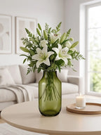 Long Neck Glass Flower Vase – Green (11.8") - view 2