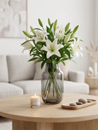 Long Neck Glass Flower Vase – Grey (11.8") - view 2