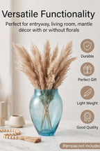 Glass Flower Vase – Blue (8.7") - view 3