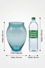 Glass Flower Vase – Blue (8.7") - view 4