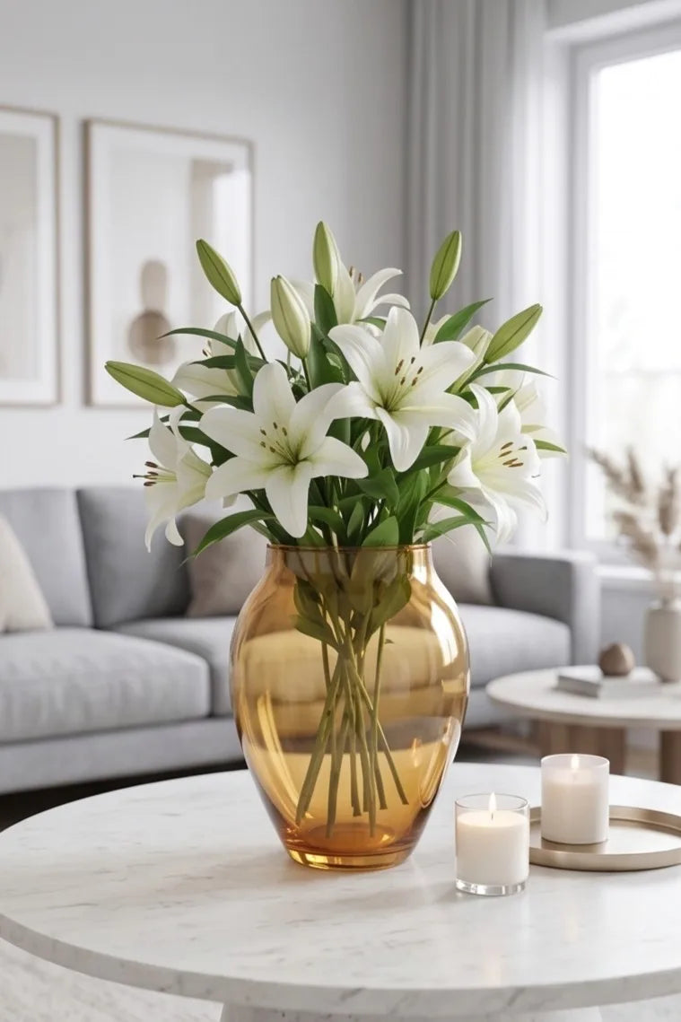 Glass Flower Vase – Gold (8.7") - view 2