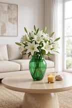 Glass Flower Vase – Green (8.7") - view 2