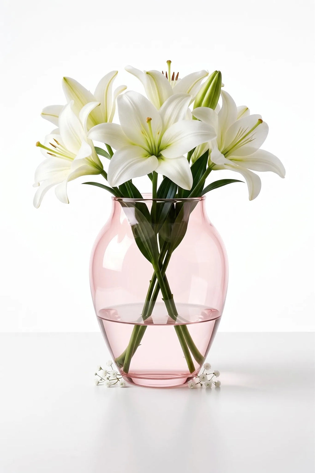 Glass Flower Vase – Pink (8.7")