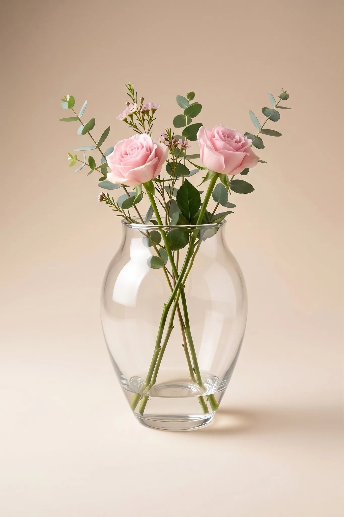 Glass Flower Vase – Clear (8.7")