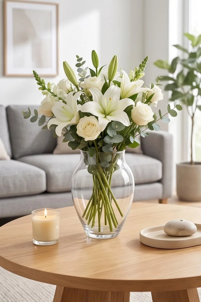 Glass Flower Vase – Clear (8.7") - view 2