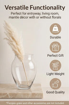 Glass Flower Vase – Clear (8.7") - view 3