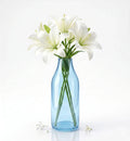 Bottle Glass Flower Vase – Blue (9.4")