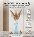 Bottle Glass Flower Vase – Blue (9.4") - view 3