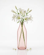 Bottle Glass Flower Vase – Pink (9.4")