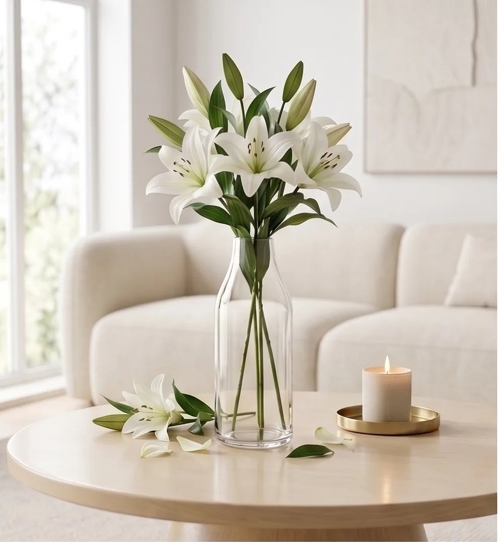 Bottle Glass Flower Vase – Clear (9.4") - view 5