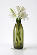 Bottle Glass Flower Vase – Green (9.4")