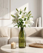 Bottle Glass Flower Vase – Green (9.4") - view 2