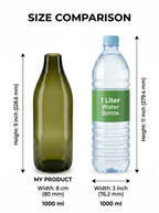 Bottle Glass Flower Vase – Green (9.4") - view 4