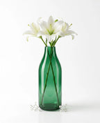 Bottle Glass Flower Vase – Green (9.4")