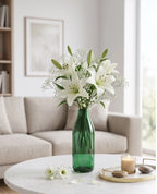 Bottle Glass Flower Vase – Green (9.4") - view 2