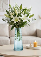 Tower Glass Flower Vase – Blue (7.9") - view 3