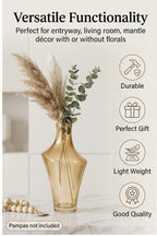 One Side Glass Flower Vase – Gold (12.2") - view 2