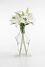 One Side Glass Flower Vase – Clear (12.2")