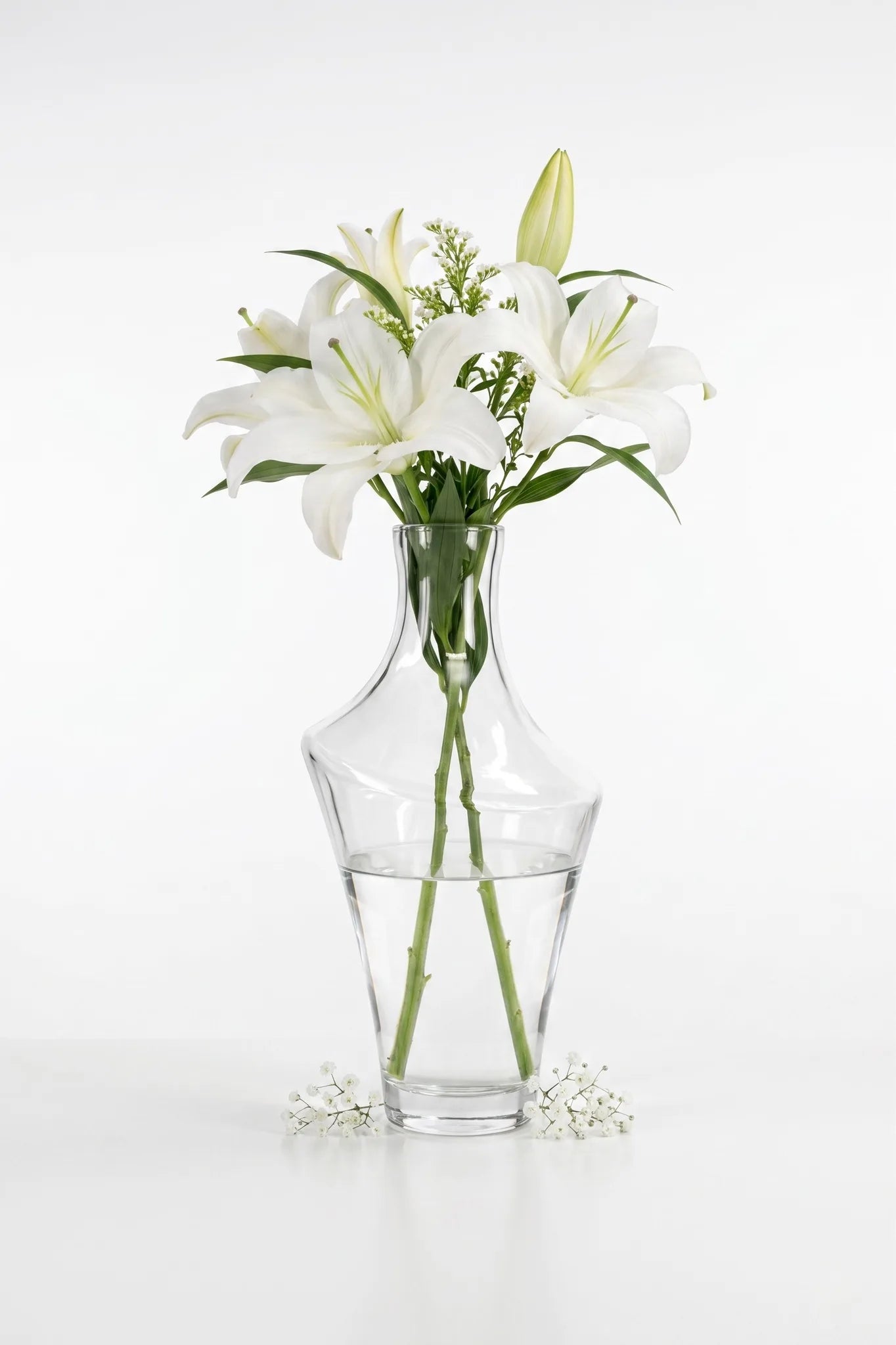 One Side Glass Flower Vase – Clear (12.2")
