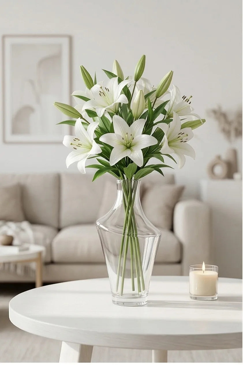 One Side Glass Flower Vase – Clear (12.2") - view 5