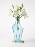 Antique Glass Flower Vase – Blue (12.2")