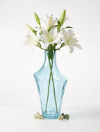 Antique Glass Flower Vase – Blue (12.2")