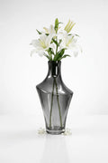 One Side Glass Flower Vase – Grey (12.2")