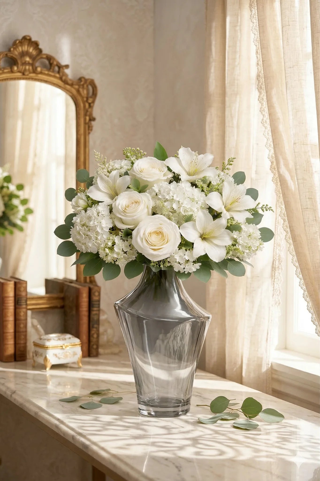One Side Glass Flower Vase – Grey (12.2") - view 5